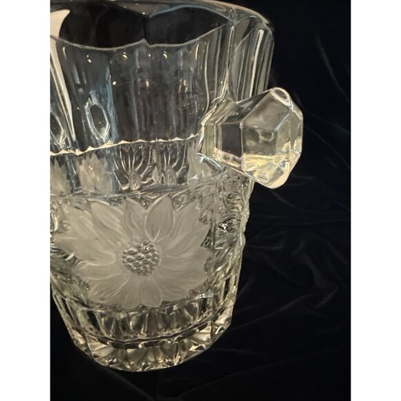 Rare Champagne Ice Bucket Sunflower Motif Heavy Crystal Glass. - Picture 11 of 13